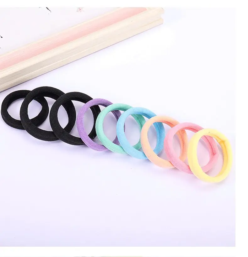 Women's Thick Elastic Hair Rope Black Multi Color — feature 11