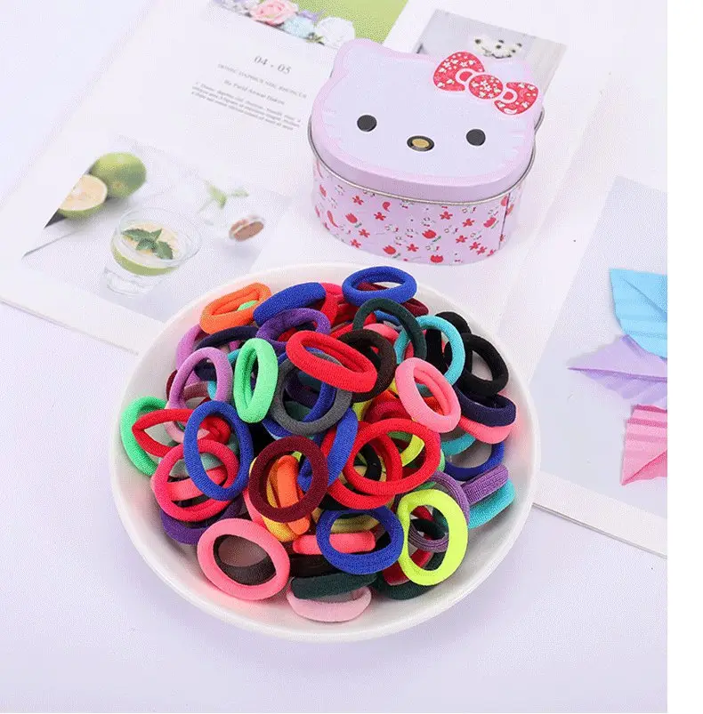 Women's Thick Elastic Hair Rope Black Multi Color — feature 12
