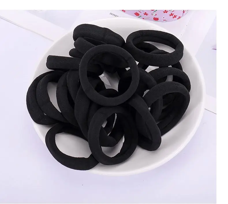 Women's Thick Elastic Hair Rope Black Multi Color — feature 13