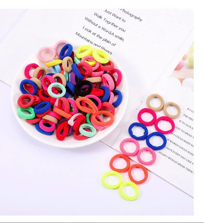 Women's Thick Elastic Hair Rope Black Multi Color — feature 14