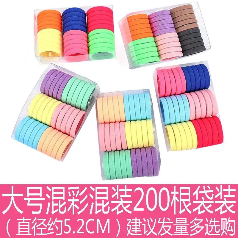 Women's Thick Elastic Hair Rope Black Multi Color