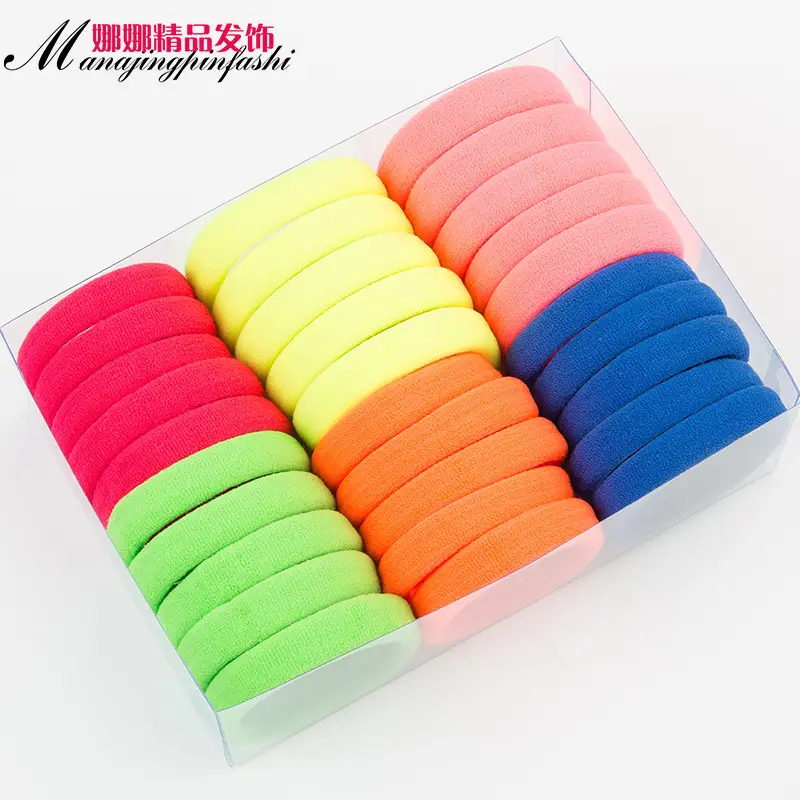 Women's Thick Elastic Hair Rope Black Multi Color