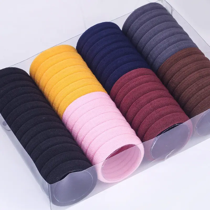 Women's Thick Elastic Hair Rope Black Multi Color
