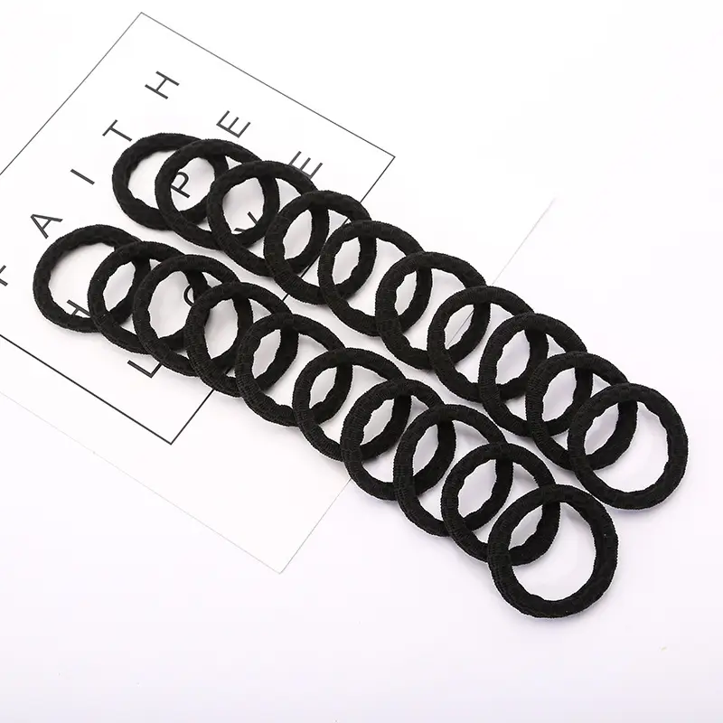 Women's Thick Elastic Hair Rope Black Multi Color