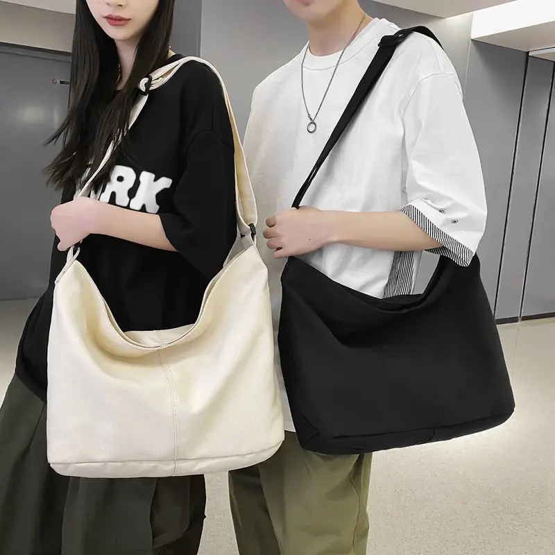 Green Canvas Crossbody Bag for Women College Student Large Capacity - Image 4