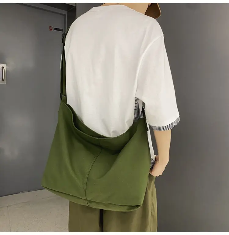 Green Canvas Crossbody Bag for Women College Student Large Capacity — feature 20