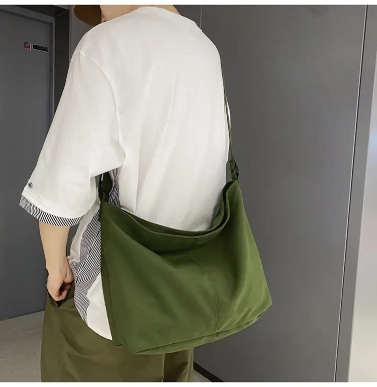Green Canvas Crossbody Bag for Women College Student Large Capacity — feature 21