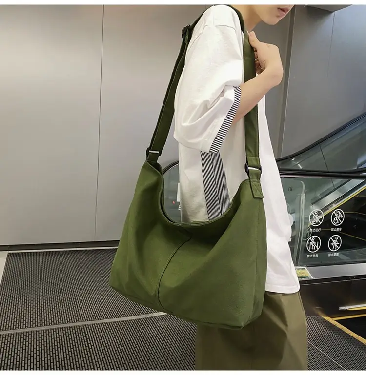 Green Canvas Crossbody Bag for Women College Student Large Capacity — feature 22