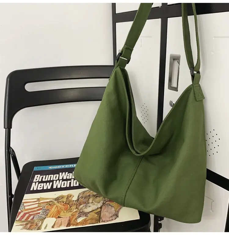 Green Canvas Crossbody Bag for Women College Student Large Capacity — feature 27