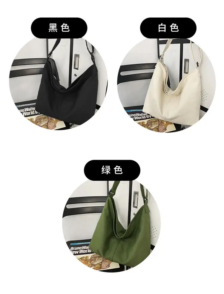 Green Canvas Crossbody Bag for Women College Student Large Capacity — feature 8