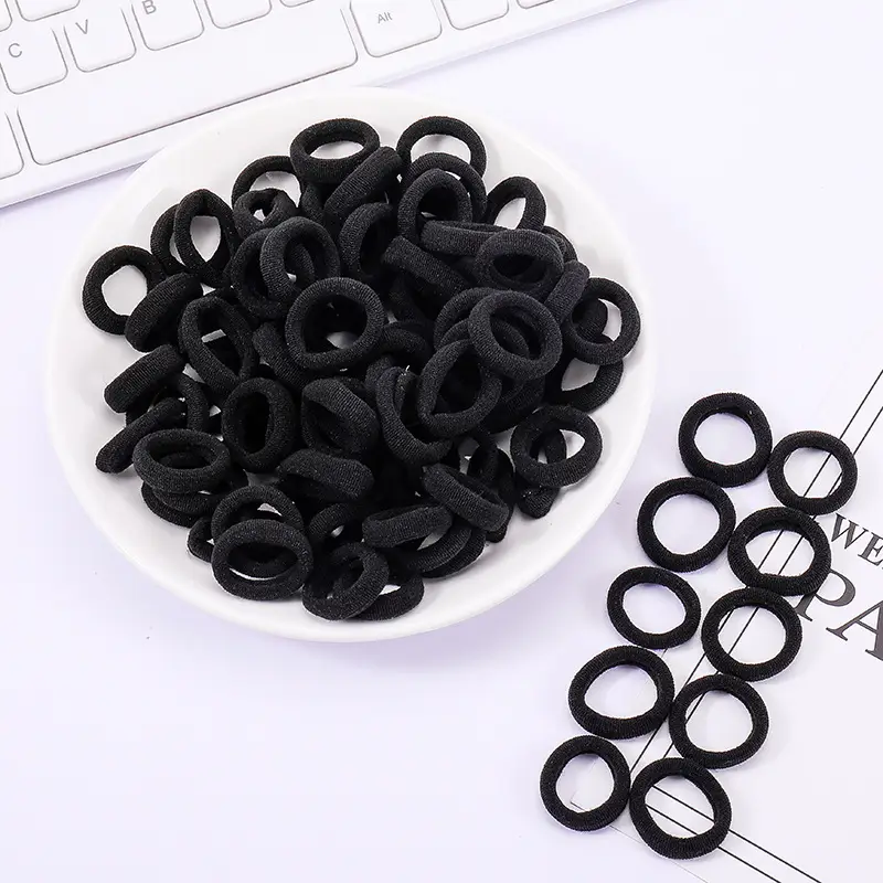 Black Rubber Hair Bands 60 Pcs Pack - Image 11