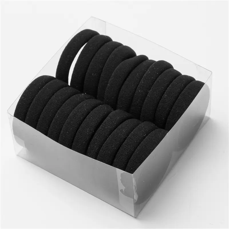 Black Rubber Hair Bands 60 Pcs Pack - Image 3