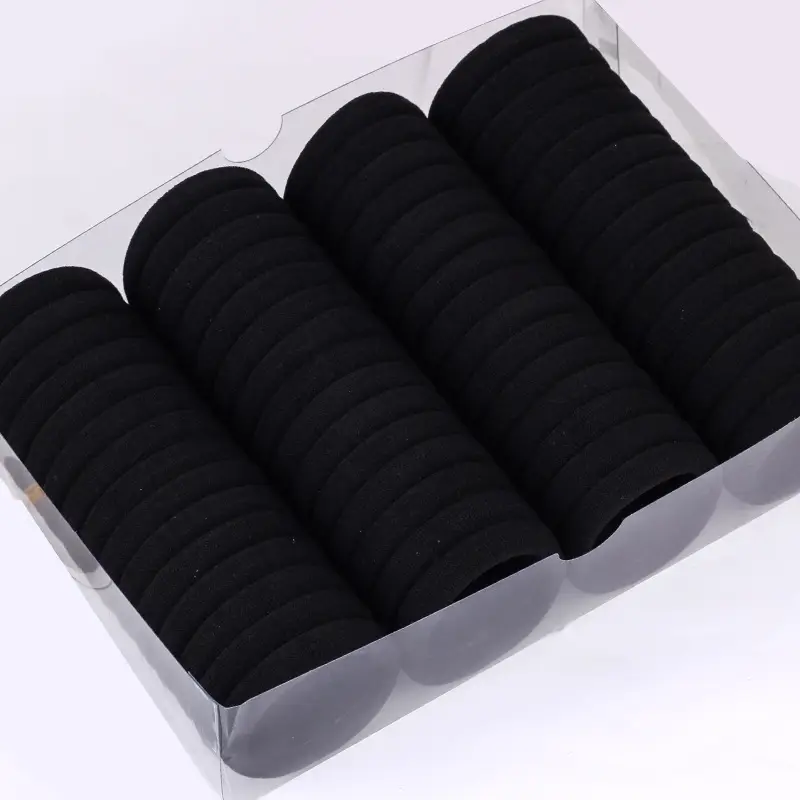 Black Rubber Hair Bands 60 Pcs Pack - Image 8