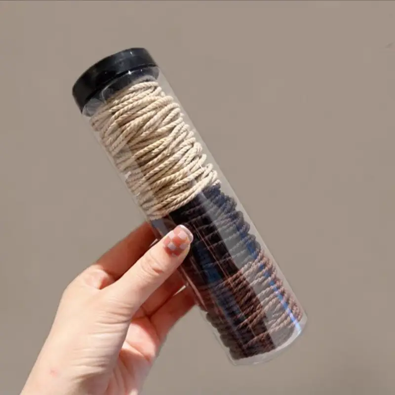 South Korea Canned Hair Ring Basic Hair Rope Headwear Women's Simple and Durable Rubber Tendon Hair Accessories High Elastic Ponytail - Image 15