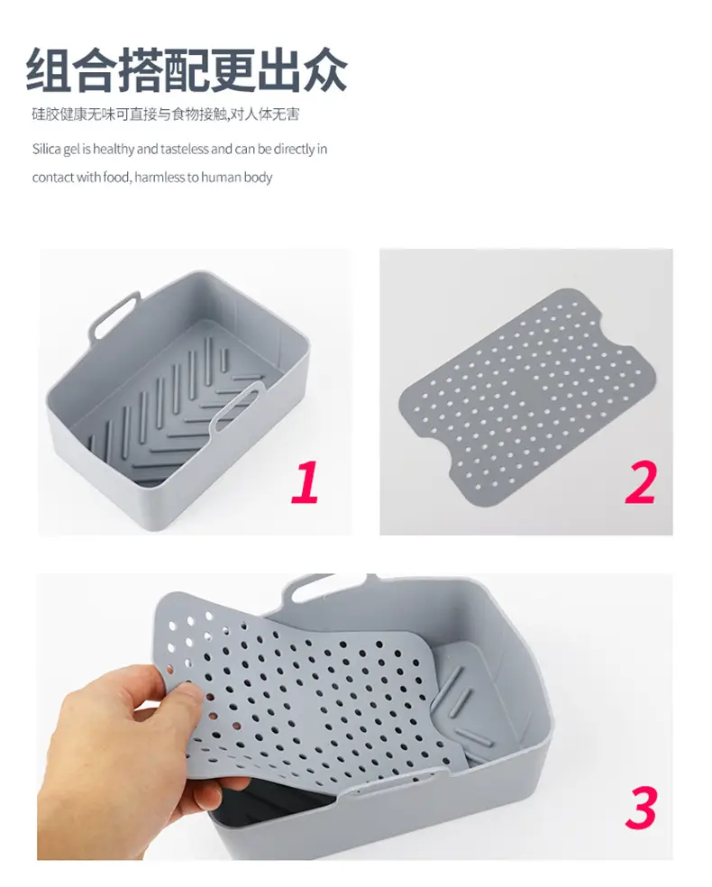 Cross-border Food Grade Silicone Bakeware Pad Special Lining Accessories High Temperature Baking Air Fryer Anti-scalding Insulation Pad — feature 9
