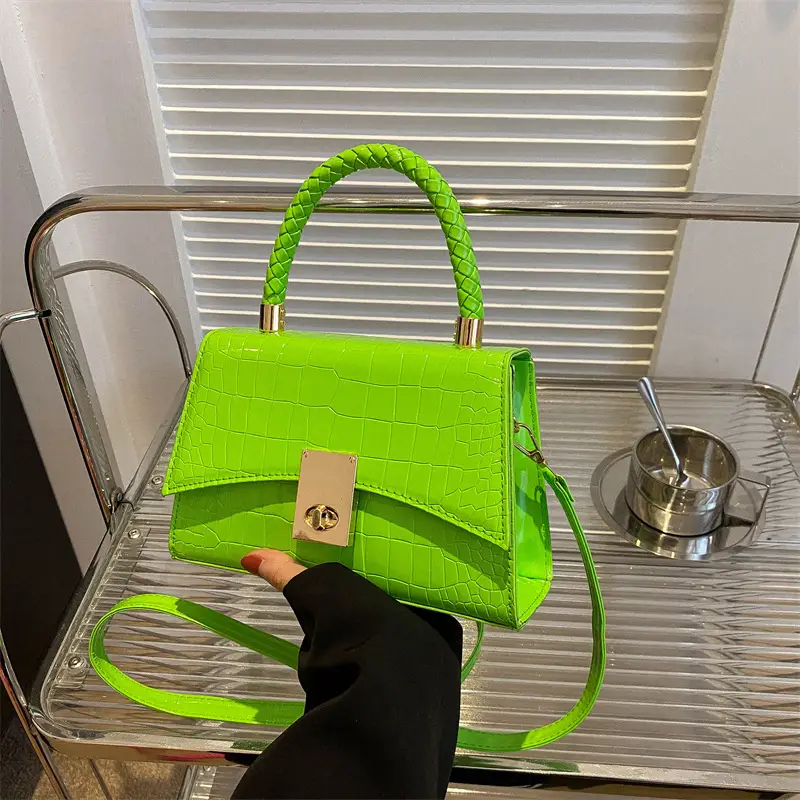 Black Croc Leather Shoulder Bag for Women 2023 - Image 8