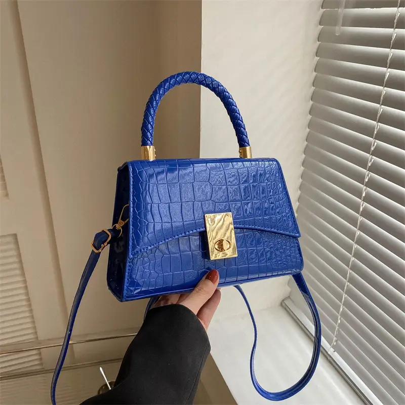 Black Croc Leather Shoulder Bag for Women 2023 - Image 9