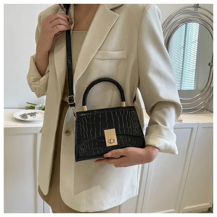Black Croc Leather Shoulder Bag for Women 2023 — feature 15