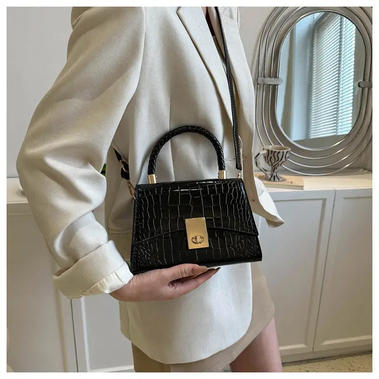 Black Croc Leather Shoulder Bag for Women 2023 — feature 16