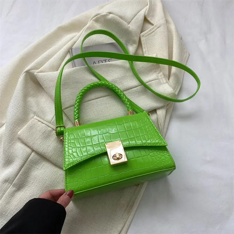 Black Croc Leather Shoulder Bag for Women 2023 - Image 3