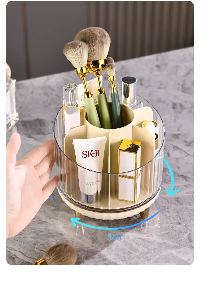Rotating Makeup Brush Storage Box with Legs — feature 6