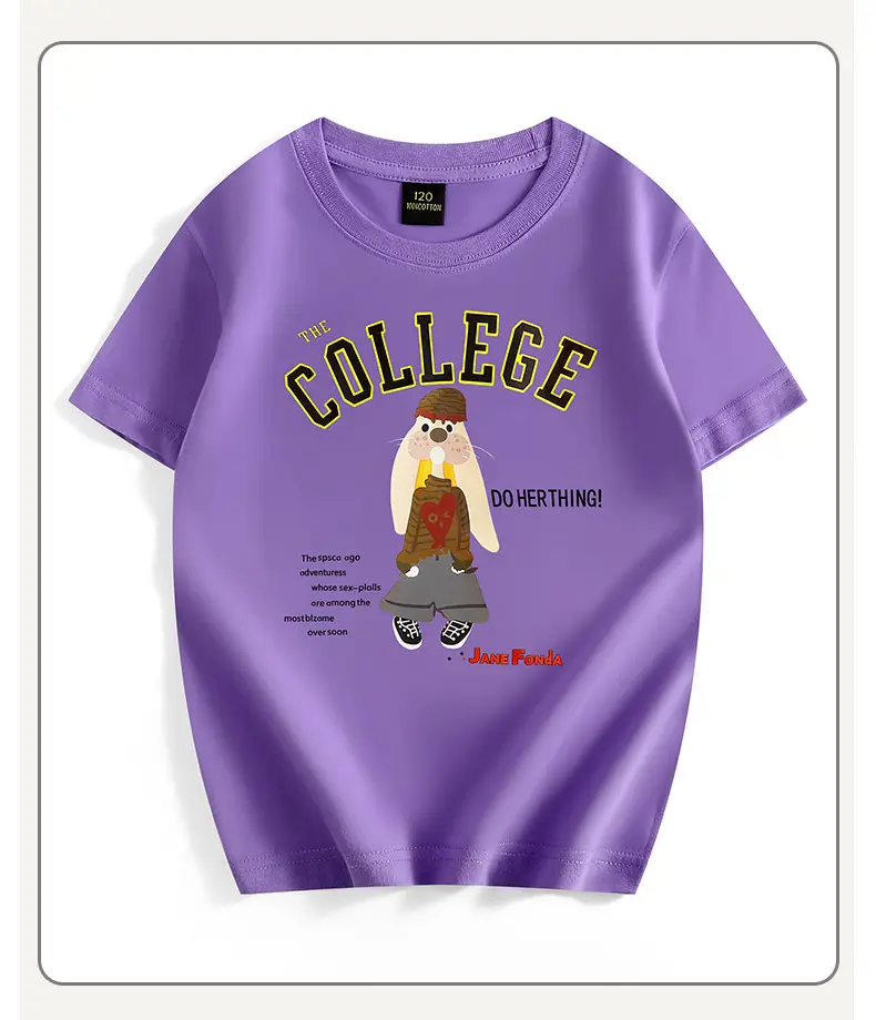 Girls College Print Green T-Shirt Medium — feature 38