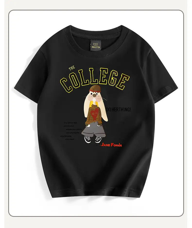 Girls College Print Green T-Shirt Medium — feature 40