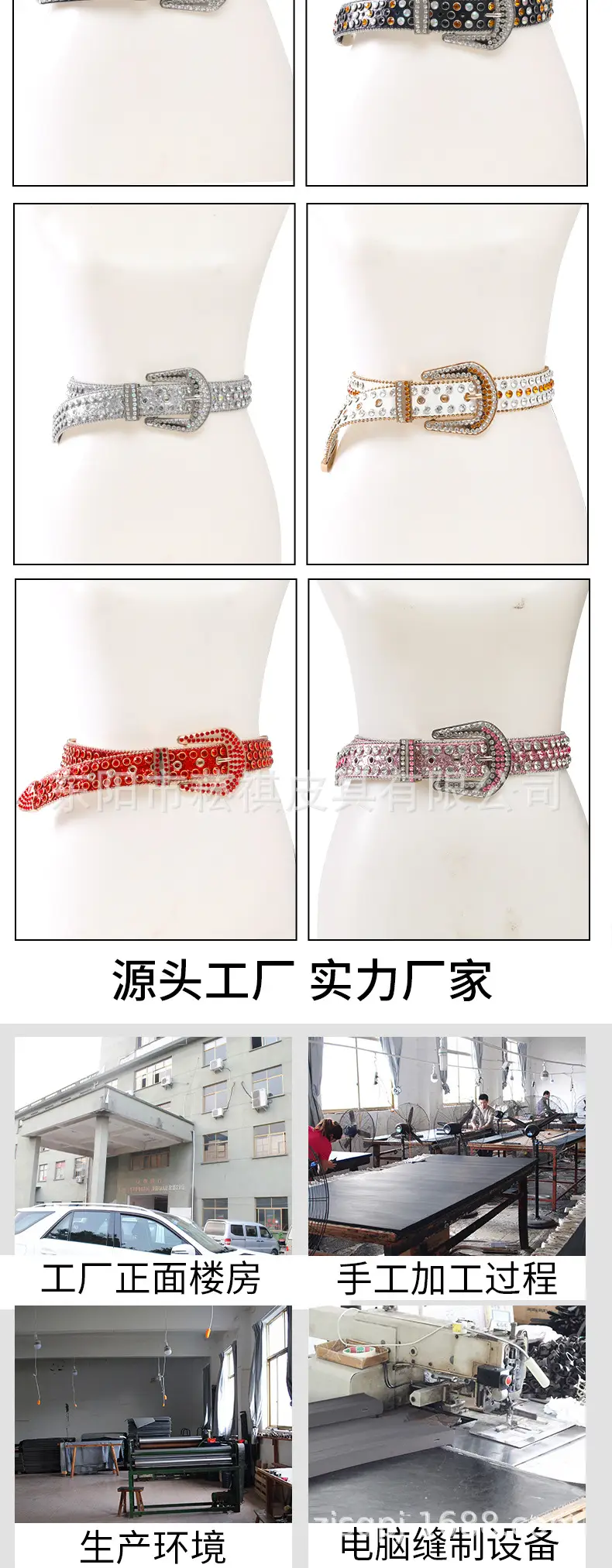 Women Belt with Rhinestones and Buckle — feature 12