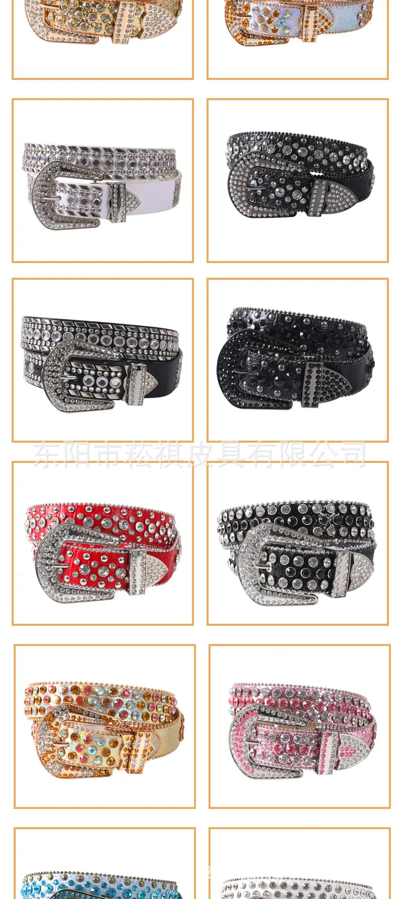 Women Belt with Rhinestones and Buckle — feature 7