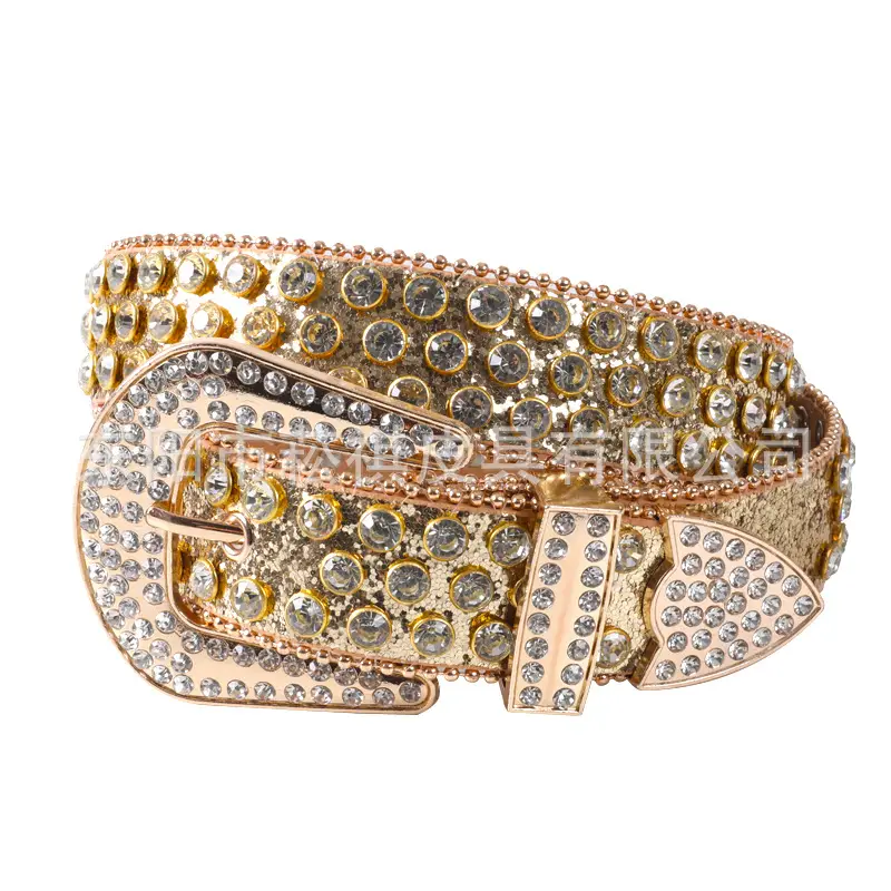 Women Belt with Rhinestones and Buckle - Image 13