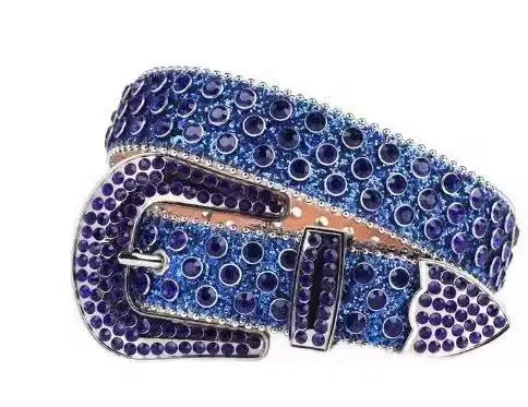 Women Belt with Rhinestones and Buckle - Image 20