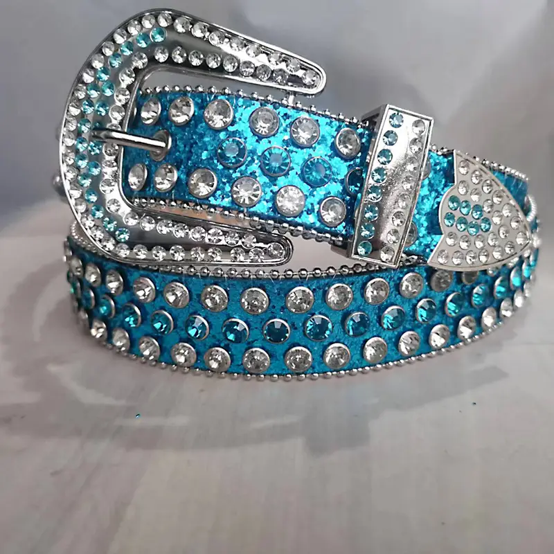 Women Belt with Rhinestones and Buckle - Image 24