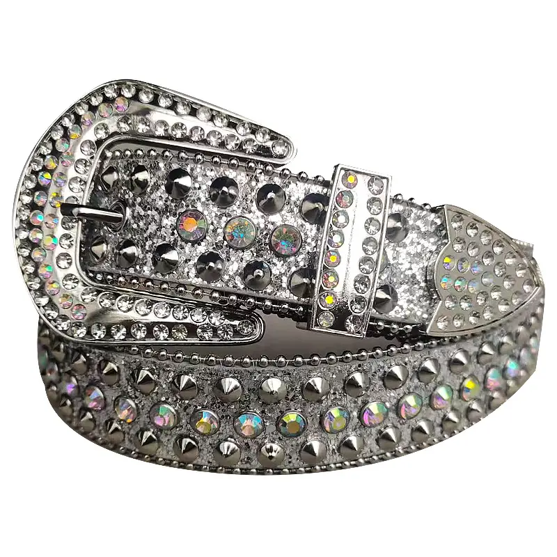 Women Belt with Rhinestones and Buckle - Image 27