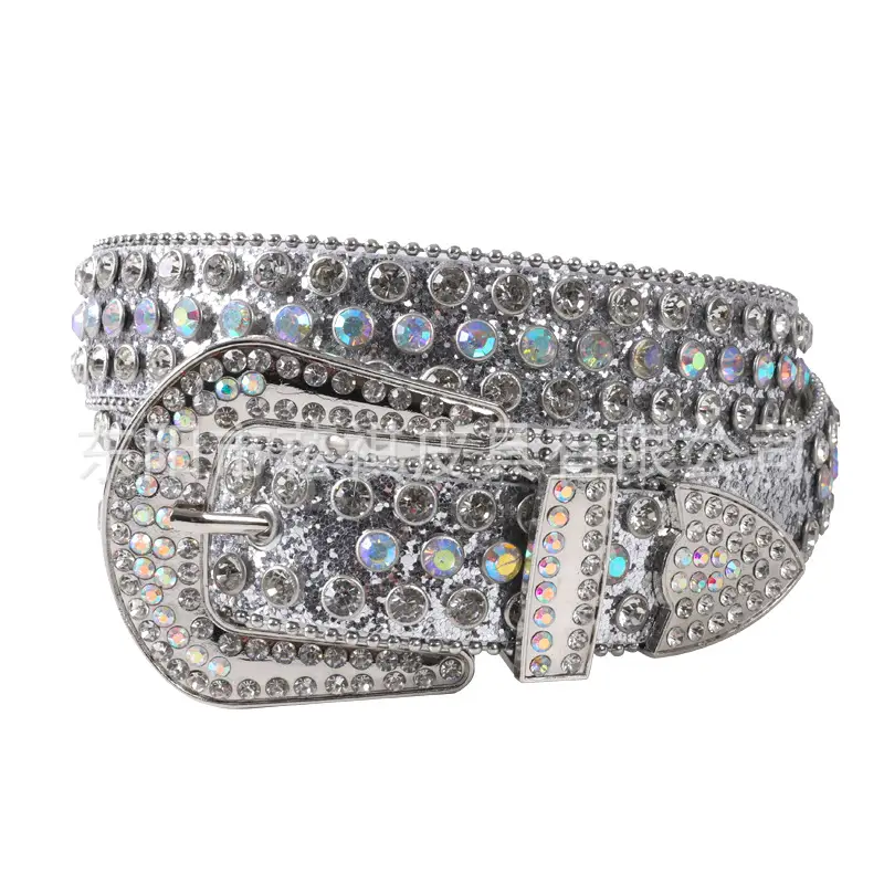 Women Belt with Rhinestones and Buckle - Image 6
