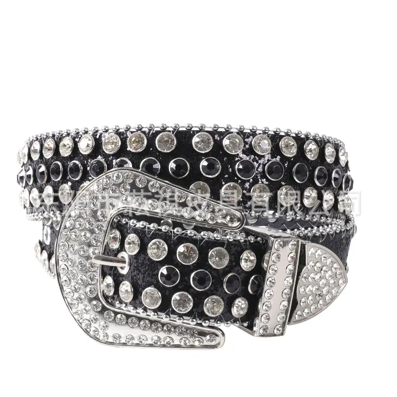 Women Belt with Rhinestones and Buckle - Image 9