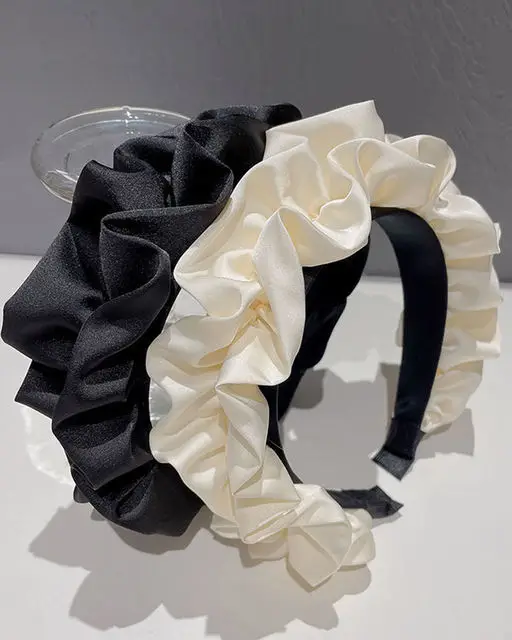 Women's Blue Pleated Cranial Headband Retro French Style - Image 10