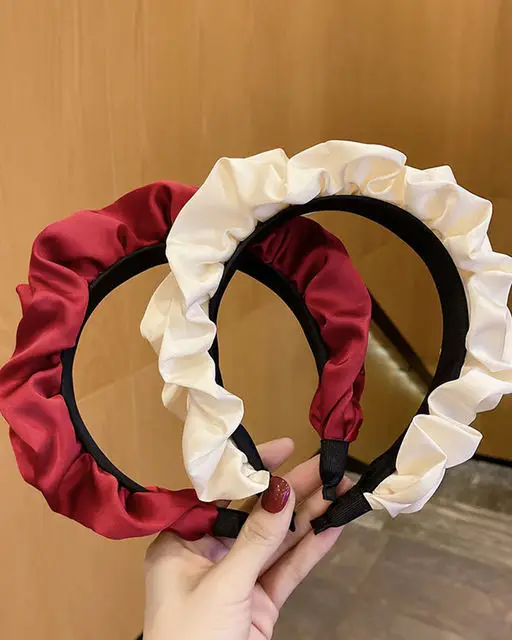 Women's Blue Pleated Cranial Headband Retro French Style — feature 3