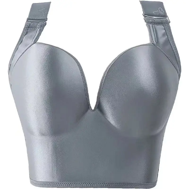 Glossless large size underwear women's fat mm300 kg rimless bra thin body shaping bra E