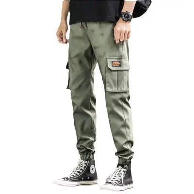 Men's American Style Retro Work Pants Grey Wide Leg Casual - Image 20
