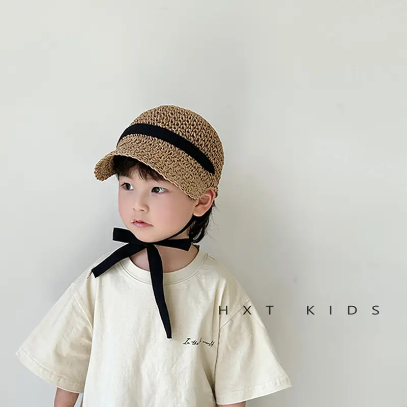 Children's Straw Sun Hat for Boys Girls Travel Cap