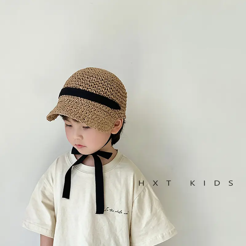 Children's Straw Sun Hat for Boys Girls Travel Cap