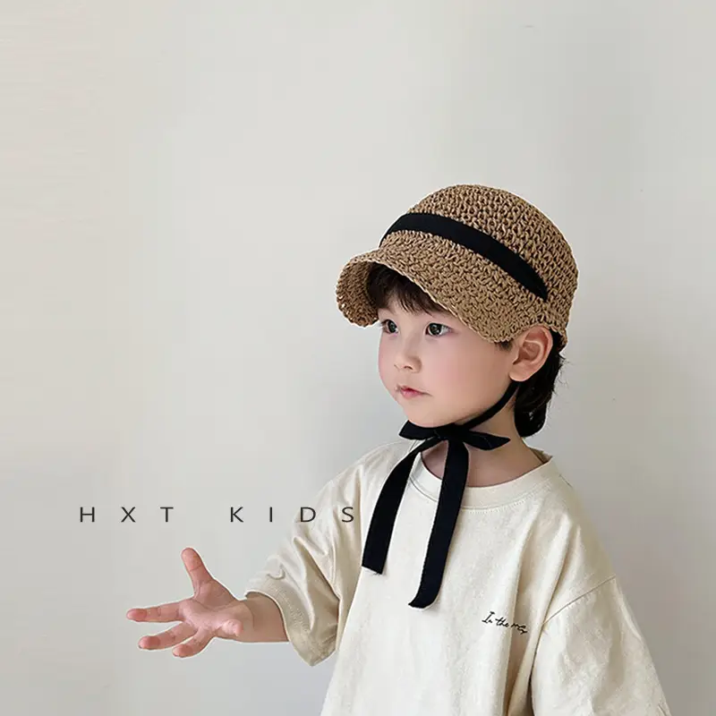 Children's Straw Sun Hat for Boys Girls Travel Cap