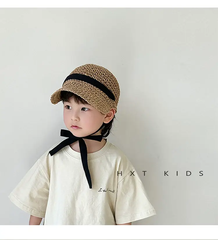 Children's Straw Sun Hat for Boys Girls Travel Cap — feature 2