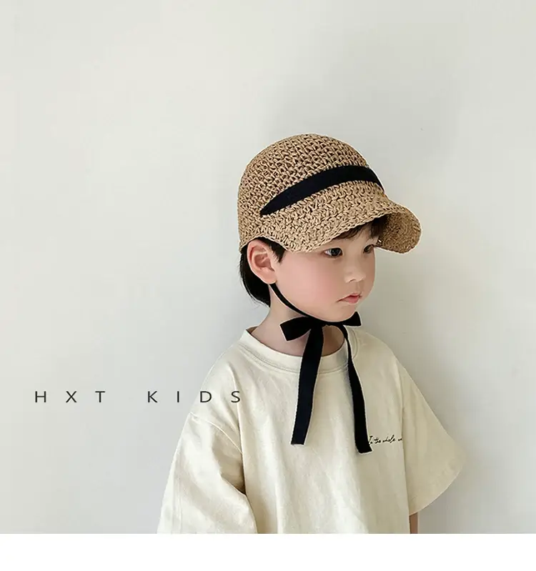 Children's Straw Sun Hat for Boys Girls Travel Cap — feature 3