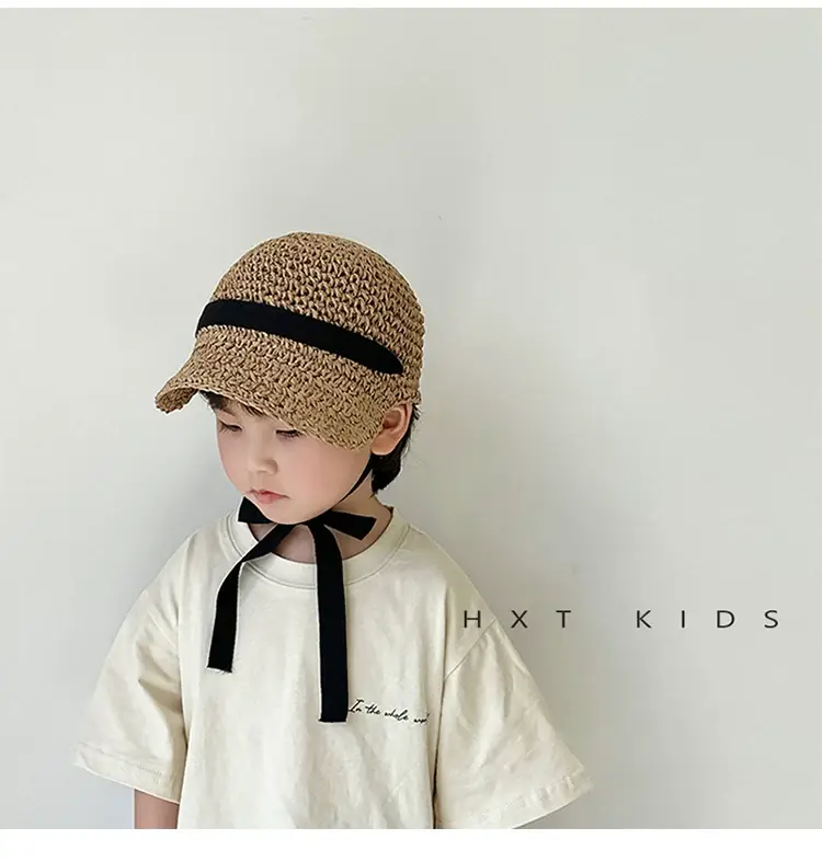 Children's Straw Sun Hat for Boys Girls Travel Cap — feature 4