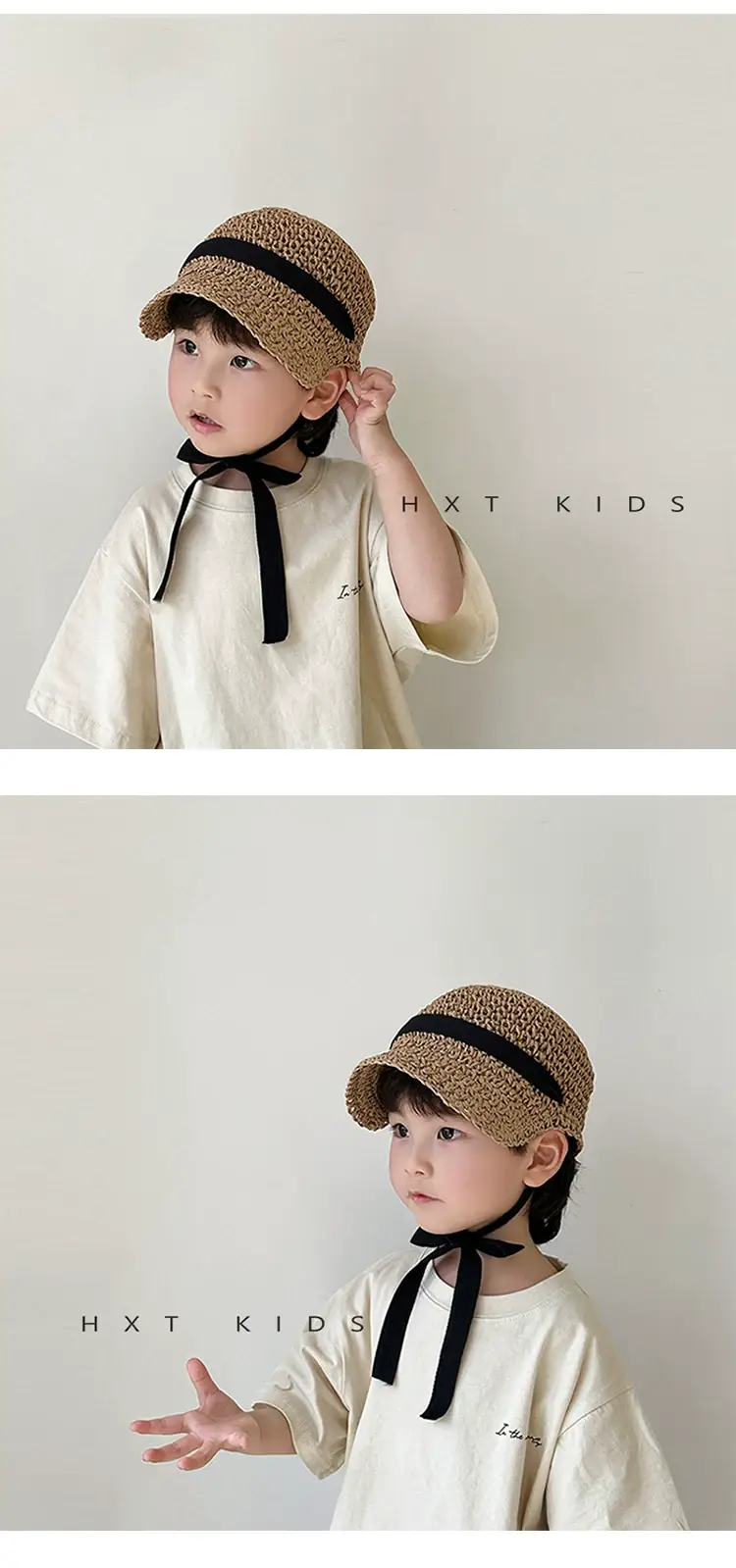 Children's Straw Sun Hat for Boys Girls Travel Cap — feature 5