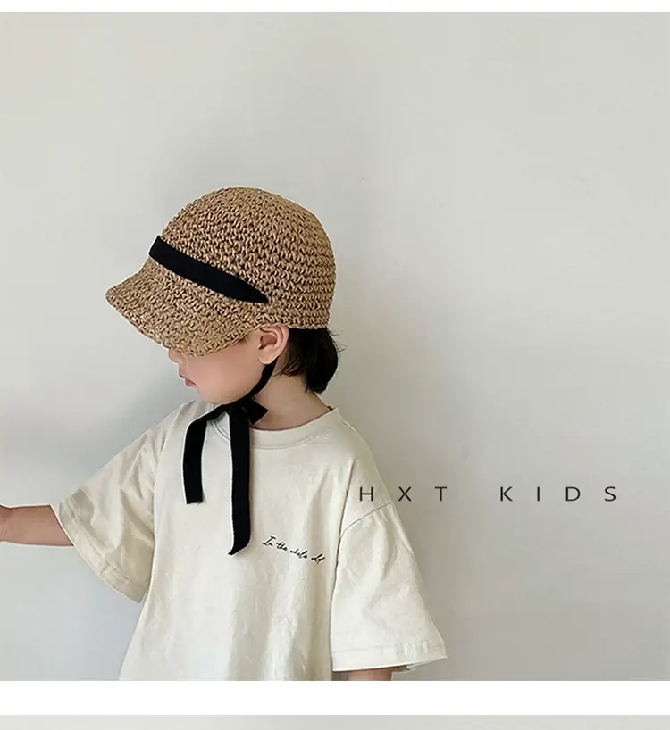 Children's Straw Sun Hat for Boys Girls Travel Cap — feature 6