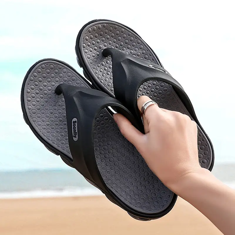 2023 Summer Cross-Border Men's Breathable Sandals Black Red