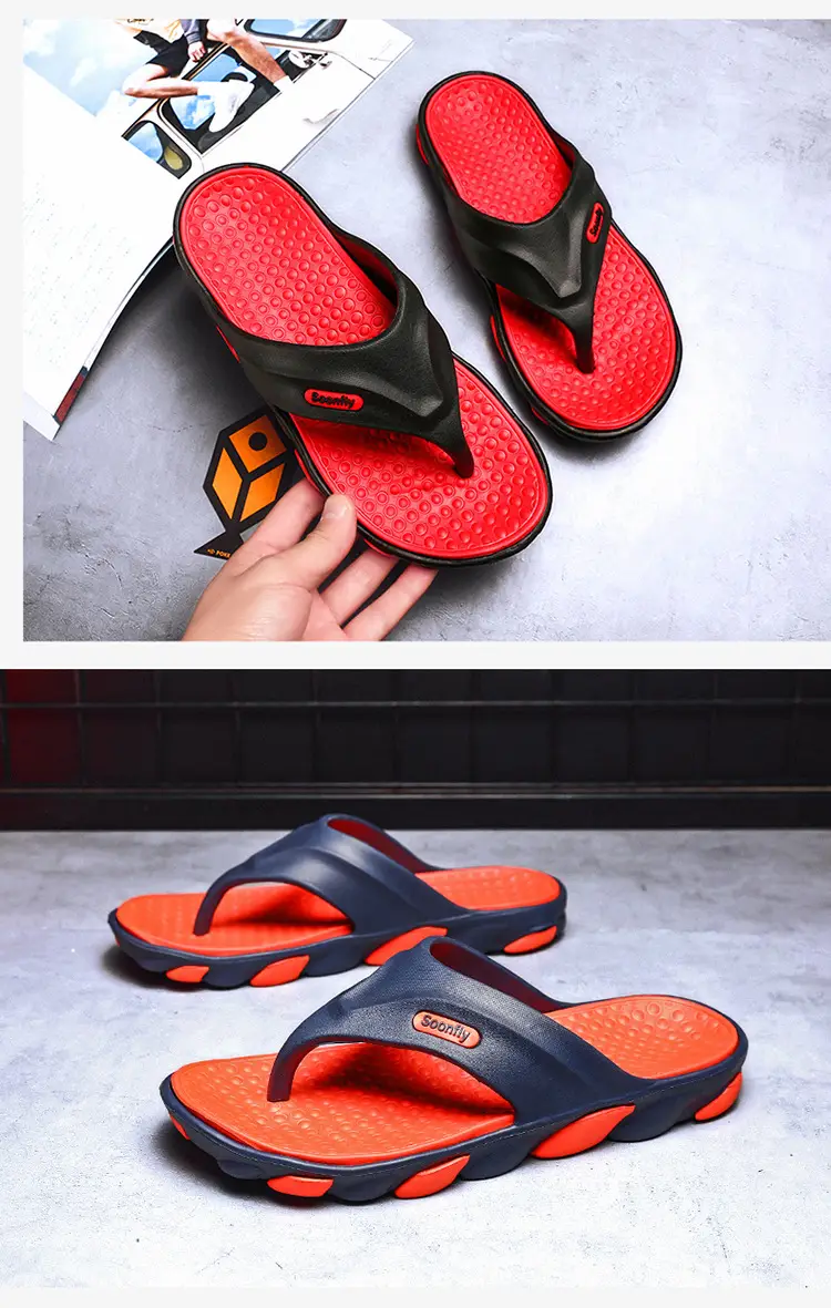 2023 Summer Cross-Border Men's Breathable Sandals Black Red — feature 13