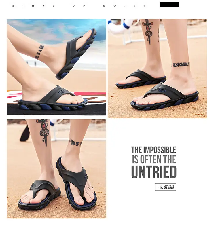 2023 Summer Cross-Border Men's Breathable Sandals Black Red — feature 31